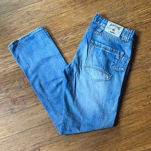 Justing Men's Distressed Blue Jeans